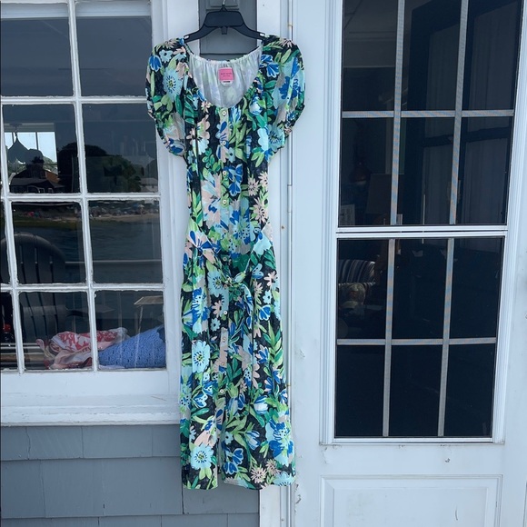 Kate Spade - Vibrant Blue and Green Maxi Dress - size M - Picture 2 of 7